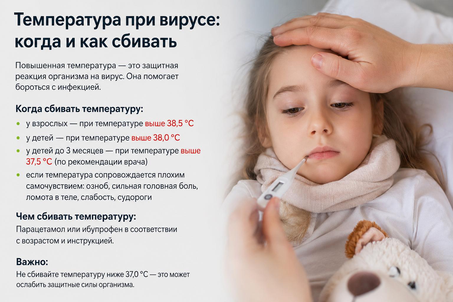Температура при вирусе: когда действительно стоит её сбивать